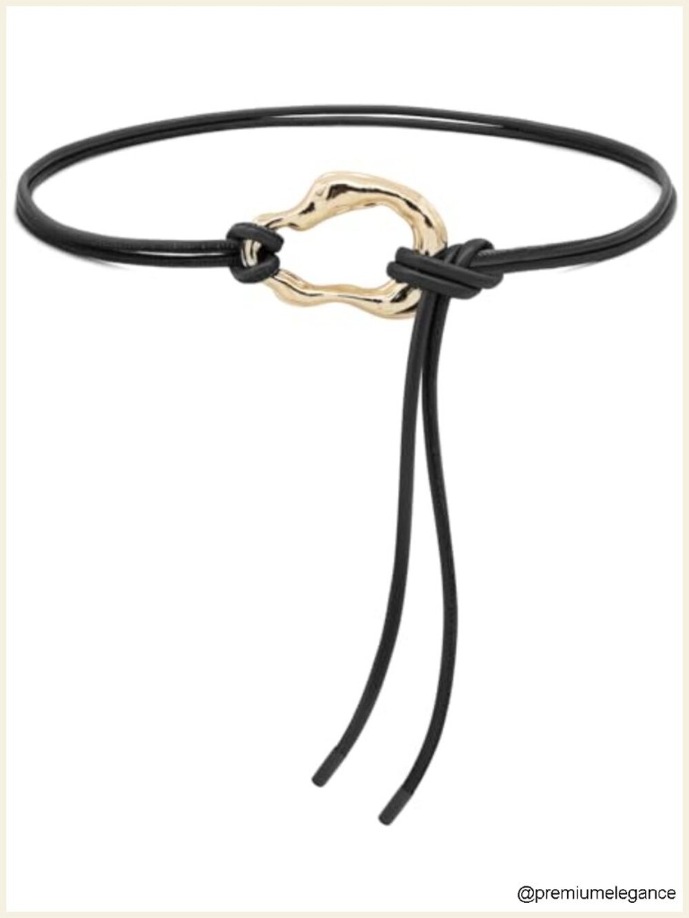 PU Leather Knotted Waist Belt with Gold Buckle for Dresses